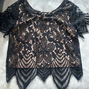 Express Black Lace Women Top
